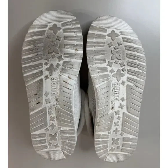 Hey Dude Women's Britt Shoes 9 Herringbone Cream Faux Fur Trim Comfort Cozy - Picture 11 of 13